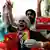 Aktivisten der Orgnisation Swadeshi Jagran Manch protestieren gegen China in New Delhi