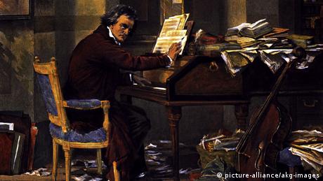 Gemälde zeigt Beethoven beim Komponieren