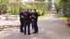 Police officers in Neuköllner Park Police officers in Neuköllner Park