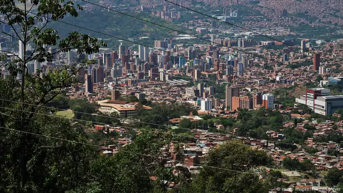 View of the city of Rionegro near Medellín in the Colombian province of Antioquia. 