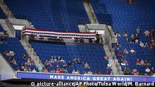 Empty seats are visible in the upper level at a campaign rally for President Donald Trump at BOK Center in downtown Tulsa, Okla., Saturday, June 20, 2020. (Matt Barnard/Tulsa World via AP) |