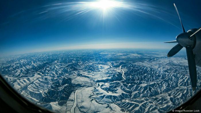 Vista aérea de la ciudad de Verkhoyansk