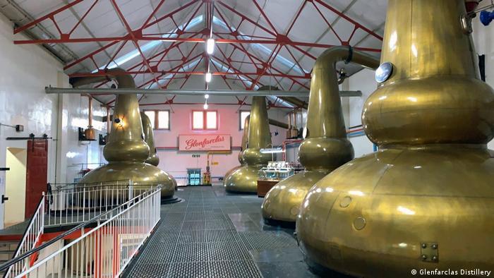 The inside of Glenfarclas whisky distillery