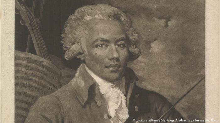 Elegantly clad man with dark skin, a mole on his cheek and a white wig (picture-alliance/Heritage Art/Heritage Images/W. Ward)