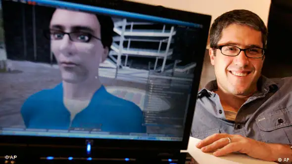 Junger Mann vor Monitor mit Avatar (Foto: dpa)
