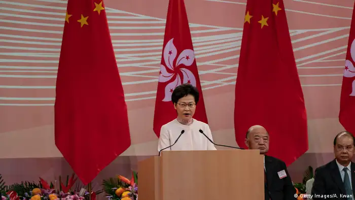 Hongkong | Carrie Lam spricht am Tag des 23 Jubiläum der Übergabe an China