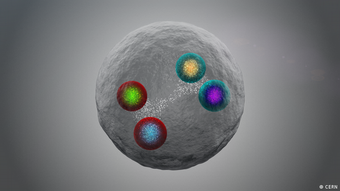 Image of a tetraquark containing two charm quarks and two charm antiquarks