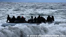 Feb. 29, 2020***
(200229) -- MYTILENE, Feb. 29, 2020 () -- A boat with refugees and migrants arrives at Skala Sikaminias, on the Greek island of Lesbos, Greece, Feb. 29, 2020. Greek authorities suspended the operation of the customs post on the land border with Turkey on Friday, as groups of refugees and migrants were gathering on the Turkish side of the border, Greek national news agency AMNA reported. More than one million refugees and migrants have reached Greece since 2015, mainly coming from Turkish shores, seeking refuge in Europe from war and poverty. (/Marios Lolos) |