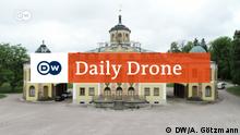 Daily Drone Weimar. Als Luftaufnahme des Ortes mit DailyDrone - Logo.