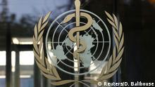 FILE PHOTO: A logo is pictured on the World Health Organization (WHO) headquarters in Geneva, Switzerland, November 22, 2017. REUTERS/Denis Balibouse/File Photo