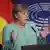 Chanceler alemã Angela Merkel discursa no Parlameto Europeu após seu país assumir presidencia rotatória da UE