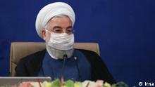 Hassan Rohani, iranischer Staatspräsident in der Kabinettsitzung, zum ersten Mal mit Schutzmaske
Quelle: irna