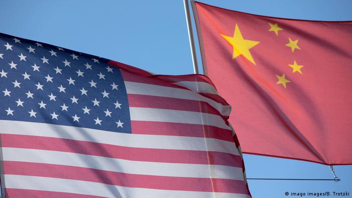 Flags of US and China