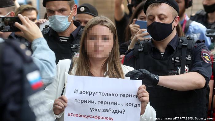Russland Moskau Ivan Safronov Festnahme Protest