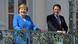 Angela Merkel and Giuseppe Conte appear together at a balcony outside Berlin Angela Merkel and Giuseppe Conte appear together at a balcony outside Berlin