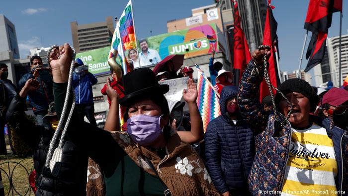 Protestas en La Paz contra el gobierno interino de Jeanine Áñez.