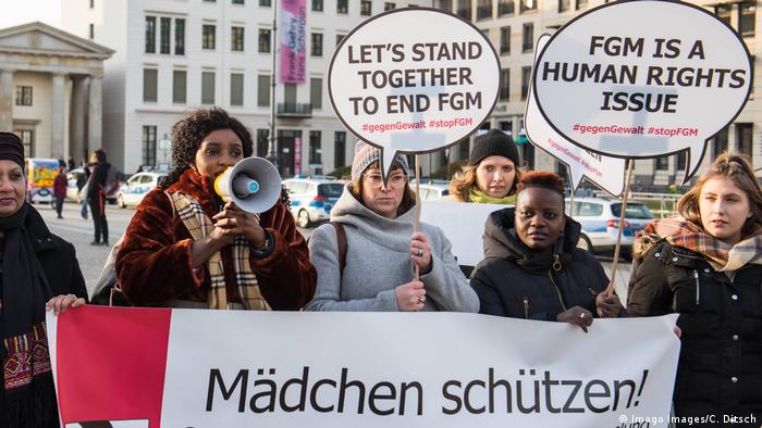 A protest by the Terre des Femme NGO in central Berlin — February 6, 2019.