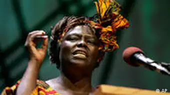 Die Friedensnobelpreisträgerin Wangari Maathai aus Kenia
