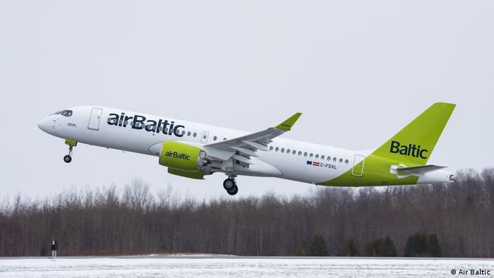 Hebt wieder ab: Ein Airbus A220 von Air Baltic