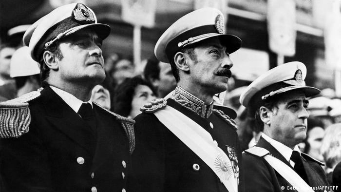 Militärdiktatur in Argentinien Admiral Emilio Massera, Lieutenant General Jorge Rafael Videla und General Orlando Ramon Agosti 