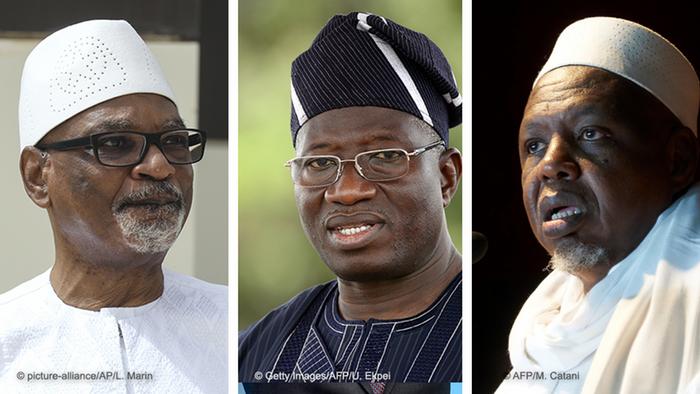 Crise au Mali - de gauche à droite : Ibrahim Boubacar Keita, Goodluck Jonathan et Mahmoud Dicko