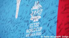 MELBOURNE, AUSTRALIA - MARCH 08: A giant ICC T20 World Cup 2020 shirt is seen that achieved a world record for the most signatures on it during ICC T20 World Cup 2020 morning tea to celebrate one-year-to-go to the women’s final at Melbourne Cricket Ground on March 08, 2019 in Melbourne, Australia. (Photo by Michael Dodge/Getty Images)
