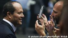 Nir Barkat, Likud politician and a former mayor of Jerusalem (2008-2018), celebrates ahead of Israeli Prime Minister Benjamin Netanyahu address to supporters following the announcement of exit polls in Israel's election at his Likud party headquarters in Tel Aviv.
On Tuesday, March 3, 2020, in Tel Aviv, Israel. (Photo by Artur Widak/NurPhoto) | Keine Weitergabe an Wiederverkäufer.