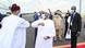 Mali Präsident Mahamadou IssoufouI aus Nigeria von Präsident Ibrahim Boubacar Keïta begrüßt Mali Präsident Mahamadou IssoufouI aus Nigeria von Präsident Ibrahim Boubacar Keïta begrüßt