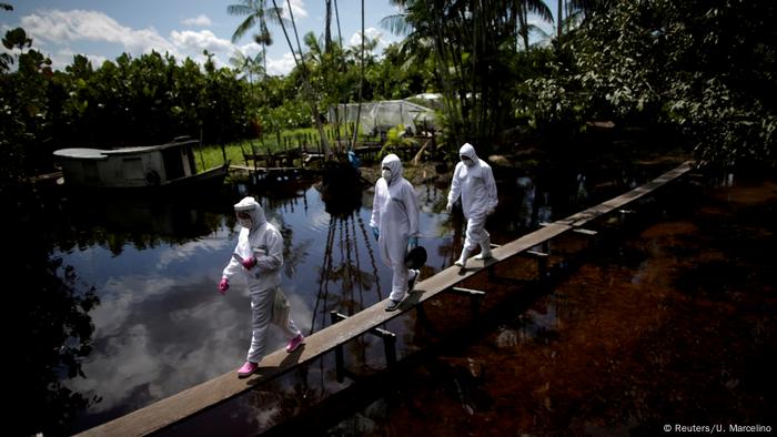 Desinfección contra el coronavirus en el estado brasileño de Pará.