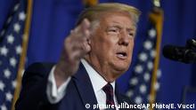 President Donald Trump speaks during a coronavirus briefing at Bioprocess Innovation Center at Fujifilm Diosynth Biotechnologies, Monday, July 27, 2020, in Morrisville, N.C. (AP Photo/Evan Vucci) |