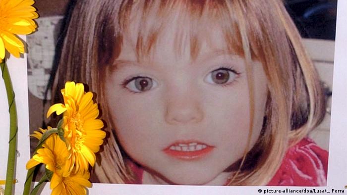 A photo of missing girl Madeleine McCann
