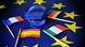 Illustration | Eurozeichen auf EU-Fahne mit den Fahnen von Spanien, Italien, Frankreich und Deutschland Illustration | Eurozeichen auf EU-Fahne mit den Fahnen von Spanien, Italien, Frankreich und Deutschland