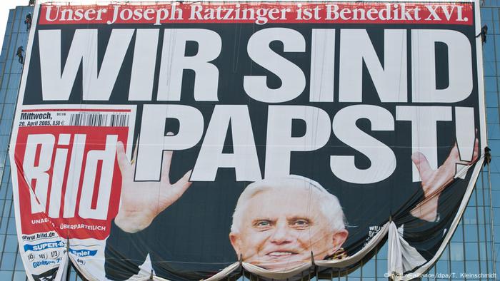 La portada del diario Bild con la elección del Papa Benedicto XVI.