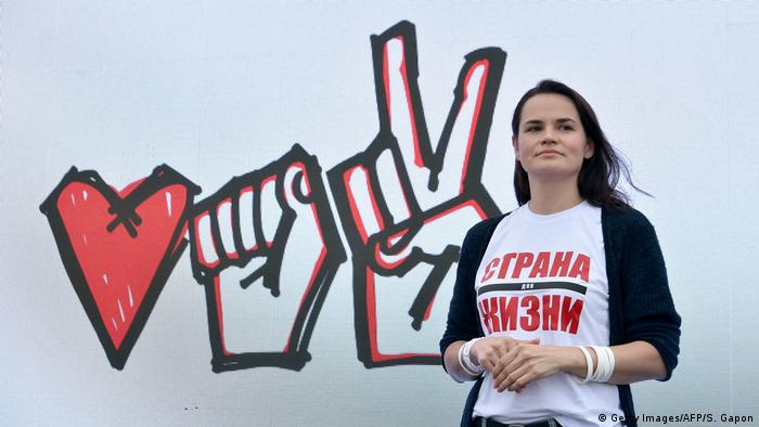 Foto Svetlana Tikhanovskaya, kanidat oposisi di Belarus (Sergei Gapon/AFP)