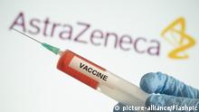 20.07.2020, breaking news, Symbolic Image of a Vaccine form pharmaceutical company and brand Astra Zeneca. University of Oxford developed a promising Vaccine. European Union places a big order | Verwendung weltweit