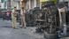 Police stand by burnt vehicles in Bangalore Police stand by burnt vehicles in Bangalore