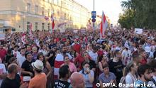  Beschriftung : Proteste in Belarus, Kundgebung am Gefängnis in Minsk 17.08.2020; Copyright: DW, A. Boguslavskaya 