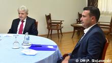 Koalitionsverhandlungen in Nord-Mazedonien - Zoran Zaev (SDSM) führt Gespräche mit Ali Ahmeti (DUI) - Aufnahmedatum 18.08.2020, in Skopje, Nord Mazedonien