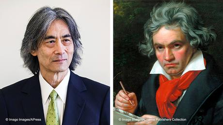 Kent Nagano on the left; Beethoven on the right