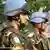 blue helmet un soldiers patrol in kinshasa