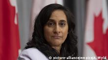 THE CANADIAN PRESS 2020-07-21. Public Services and Procurement Minister Anita Anand is seen during a news conference, Tuesday, July 21, 2020 in Ottawa. THE CANADIAN PRESS/Adrian Wyld URN:54679328 |