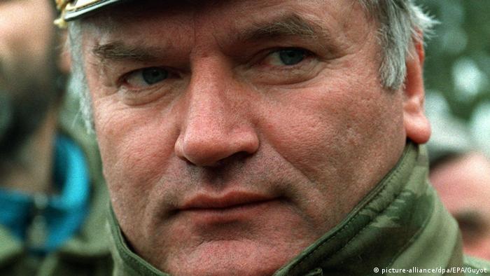 A close-up image of former Bosnian Serb military general, Ratko Mladic