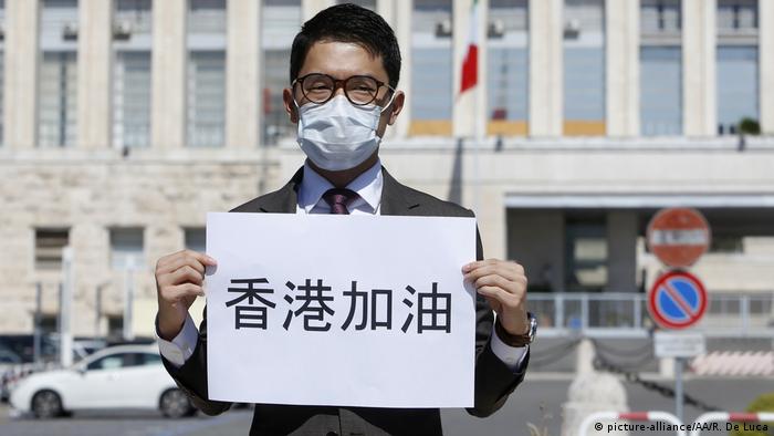 Protest in Italien China Hongkong