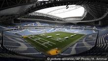 FILE - In this Monday, Dec. 16, 2019 file photo, a view shows the Al Janoub Stadium, one of the 2022 World Cup stadiums, in Doha, Qatar. The 2022 World Cup will open with four games every day in a 12-day group stage and some matches that go into extra time will extend past midnight in Qatar. FIFA on Wednesday July 15, 2020 released the match schedule for the first World Cup to be played across November-December. (AP Photo/Hassan Ammar, File) |