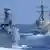 Kriegsschiffe der türkischen Marine und der US-Marine bei einer Militärübung