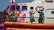 Migrants onboard the Louise Michel rescue vessel Migrants onboard the Louise Michel rescue vessel