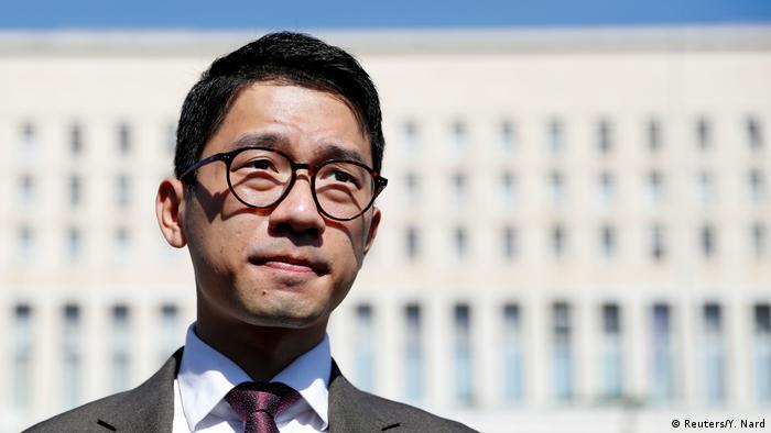 Nathan Law pictured outside the Italian Foreign Ministry in August 2020