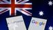 Facebook, Google logos in front of an Australian flag Facebook, Google logos in front of an Australian flag