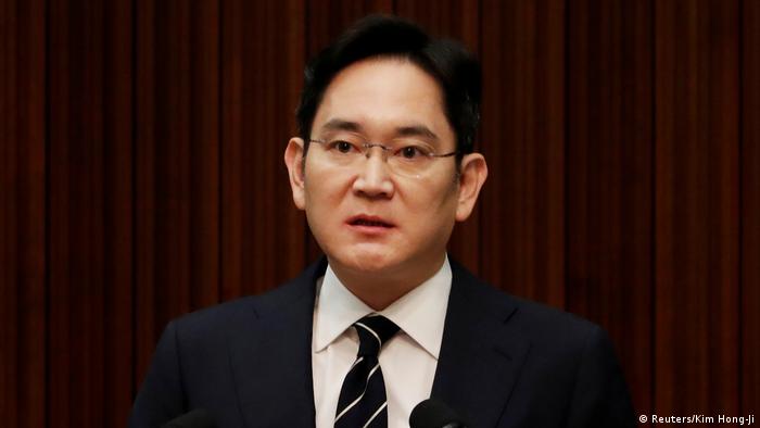 Top Samsung executive Jay Y. Lee speaks during a news conference in May 2020 last year