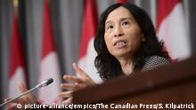 THE CANADIAN PRESS 2020-09-01. Chief Public Health Officer Dr. Theresa Tam holds a press conference on Parliament Hill in Ottawa on Tuesday, Sept. 1, 2020. THE CANADIAN PRESS/Sean Kilpatrick URN:55272393 |